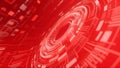 Radiant Red Futuristic Data Interface with Circular Digital HUD Royalty Free Stock Photo