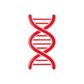 Vibrant red DNA double helix icon representing genetics science and life code Royalty Free Stock Photo