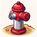 Vibrant Red Fire Hydrant Vector Graphic Royalty Free Stock Photo