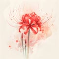 Vibrant red flowers painted on a clean white canvas Royalty Free Stock Photo