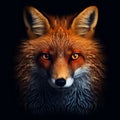 Vibrant Red Fox Face With Wide Eyes - Realistic Hyper-detailed Rendering