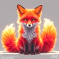 Vibrant Red Fox Illustration