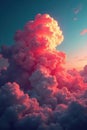 Vibrant red Fuji, cloudscape, dramatic colors, wallpaper, stunning Royalty Free Stock Photo