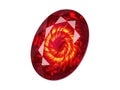 Vibrant red gemstone isolated on transparent background Royalty Free Stock Photo