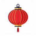 Vibrant Red and Gold Chinese Lantern on a Clean White Background Royalty Free Stock Photo