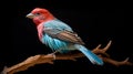 Colorful House Finch Perched On Branch: A Zbrush-inspired Artwork Royalty Free Stock Photo