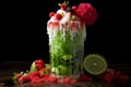 Vibrant Red green cactus cocktail. Generate Ai Royalty Free Stock Photo