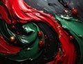 Vibrant Red and Green Liquid Swirl Pattern Royalty Free Stock Photo