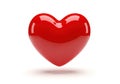A vibrant red heart on a plain white background Royalty Free Stock Photo
