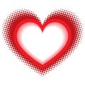 Red Heart Shaped Halftone Frame