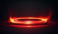 Vibrant Red Light Circle with Dynamic Motion Effects and Dark Background Royalty Free Stock Photo
