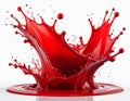 Vibrant Red Liquid Splash Crown Formation Royalty Free Stock Photo