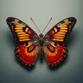 Vibrant Red And Orange Butterfly In The Style Of Mike Campau Royalty Free Stock Photo