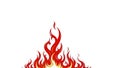 Vibrant Red and Orange Fire Flames Illustration on White Background Royalty Free Stock Photo