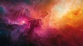 Vibrant Red Orange Nebula in Deep Space Royalty Free Stock Photo