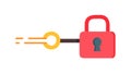Vibrant Red Padlock with Key for Digital Security, vector design Generative AI Royalty Free Stock Photo