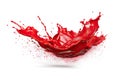Vibrant Red Paint Splash: Isolated Elegance on White Background, created with Generative AI