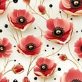 Vibrant red poppy patterns for wall decor or paper (tiled)