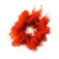 Vibrant Red Powder Explosion Creating a Dynamic Circular Burst on White Background Royalty Free Stock Photo