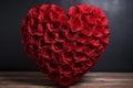 Vibrant Red rose shape heart closeup. Generate Ai Royalty Free Stock Photo