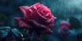 Vibrant Red Rose With Water Droplets Royalty Free Stock Photo