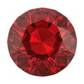 Vibrant red ruby gemstone close-up isolated on white background Royalty Free Stock Photo