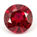 Vibrant red ruby gemstone with faceted surface Royalty Free Stock Photo