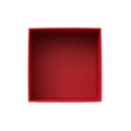 A vibrant red square box with a smooth interior surface and visible edges Royalty Free Stock Photo