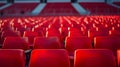 Vibrant Red Stadium Seats in Empty Arena. Generative ai Royalty Free Stock Photo