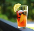 Vibrant Red Summer Cooler with Fruit