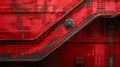 Vibrant Red Textured Metal Background with Riveted Steel Plates and Industrial Details Royalty Free Stock Photo