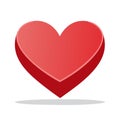 Vibrant red three dimensional heart symbol expressing love romance affection passion Royalty Free Stock Photo