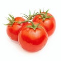 vibrant red tomato isolated on pristine white backdrop Close up