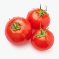 vibrant red tomato isolated on pristine white backdrop Close up