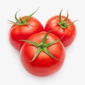 vibrant red tomato isolated on pristine white backdrop Close up