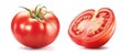 The vibrant red tomato showcasing a fresh cut and natural texture..AI generated image Royalty Free Stock Photo