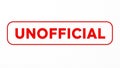 Unofficial Red Stamp on White Background Royalty Free Stock Photo