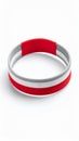 Vibrant red white and gray striped athletic headband isolated on a clean white studio background Royalty Free Stock Photo