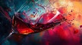 Vibrant Red Wine Splash in Glass, Abstract Cosmic Background Royalty Free Stock Photo
