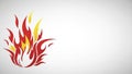 Vibrant Red and Yellow Fire Flames Illustration on a Clean White Background Royalty Free Stock Photo