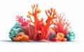 Vibrant Reefscape: Isolated 3D Coral Reef Image