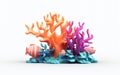 Vibrant Reefscape: Isolated 3D Coral Reef Image