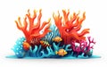 Vibrant Reefscape: Isolated 3D Coral Reef Image