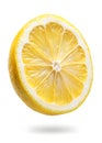 Vibrant and Refreshing Lemon Slice Isolated on a Clean White Background Royalty Free Stock Photo