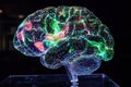 A vibrant representation of a brain illuminated with colorful lights symbolizing creativity and intelligence Royalty Free Stock Photo