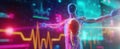 The vibrant representation of the human anatomy in digital visualization technology. AI generated image Royalty Free Stock Photo