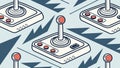 Retro Gaming Joysticks Pattern Vector Background Design, vector design Generative AI Royalty Free Stock Photo