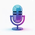 Vibrant Retro Gradient Microphone 3D Render Royalty Free Stock Photo