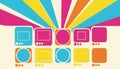 Retro Style User Interface Elements with. Royalty Free Stock Photo
