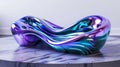 Vibrant ribbons of molten blue purple and teal flow seamlessly adding a touch of futuristic elegance to this liquified